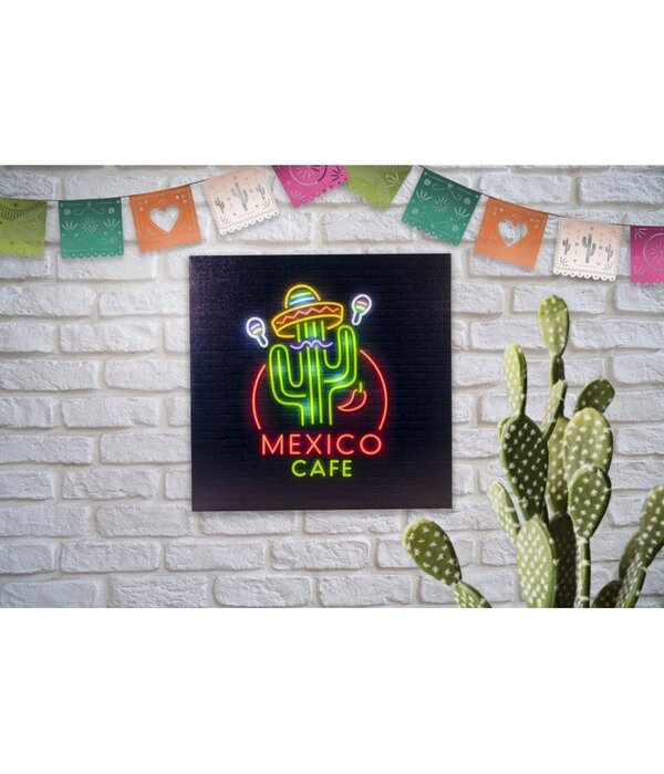 Neon Bord Café Mexico Met LED