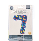 Folieballon '7' Kleurrijke Stippen