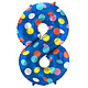 Folieballon '8' Kleurrijke Stippen