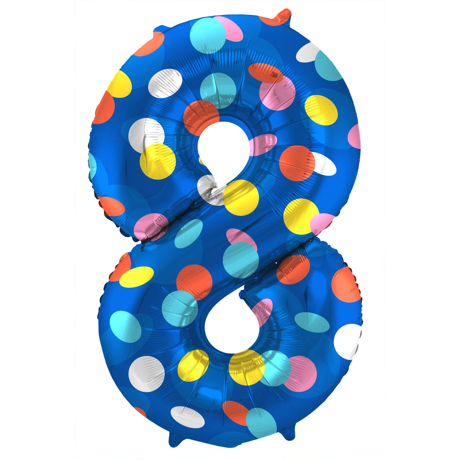 Folat - Folieballon Cijfer 8 Colorful Dots - 86 cm