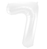 Folieballon Wit Metallic Mat Cijfer 7 (86cm)