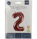 Folieballon Brons Cijfer 2 - 86 cm