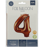 Folieballon Brons Cijfer 4 - 86 cm