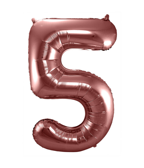 Folieballon Brons Cijfer 5 - 86 cm
