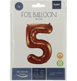 Folieballon Brons Cijfer 5 - 86 cm