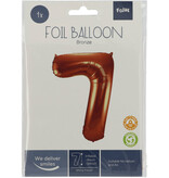 Folieballon Brons Cijfer 7 - 86 cm