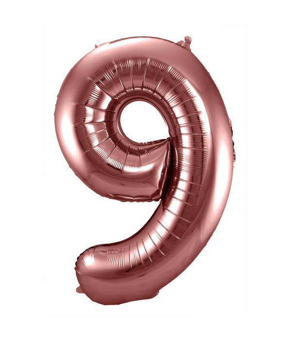 Folieballon Brons Cijfer 9 - 86 cm