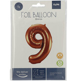 Folieballon Brons Cijfer 9 - 86 cm