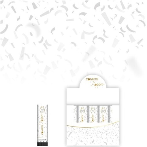 Confetti Shooter huwelijk wit 20 cm