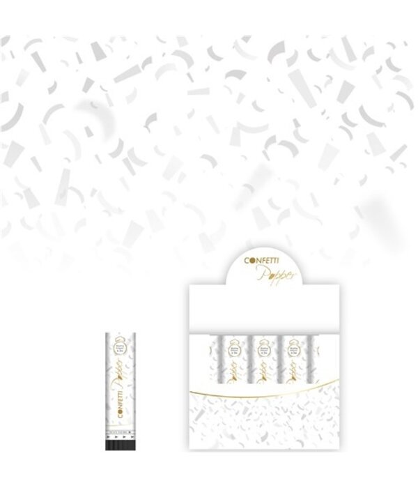 Confetti Shooter huwelijk wit 20 cm