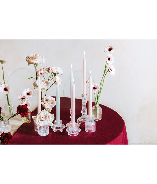 Dinerkaarsen Lichtroze Mat (10st)