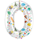 Folieballon Cijfer 0 Joyful Party - 86 cm