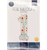 Folieballon Cijfer 1 Joyful Party - 86 cm
