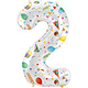 Folieballon Cijfer 2 Joyful Party - 86 cm