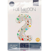 Folieballon Cijfer 2 Joyful Party - 86 cm