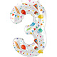 Folieballon Cijfer 3 Joyful Party - 86 cm