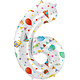 Folieballon Cijfer 6 Joyful Party - 86 cm