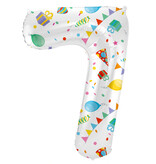Folieballon Cijfer 7 Joyful Party - 86 cm