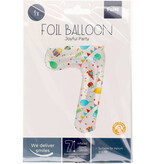 Folieballon Cijfer 7 Joyful Party - 86 cm
