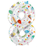 Folieballon Cijfer 8 Joyful Party - 86 cm