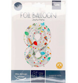 Folieballon Cijfer 8 Joyful Party - 86 cm