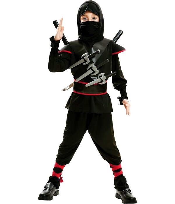 Ninja Asassin Kostuum Kind Zwart Rood