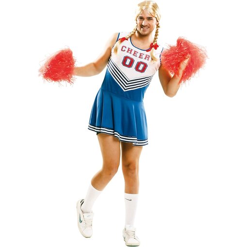 Cheerleader Kostuum Man Blauw Animator