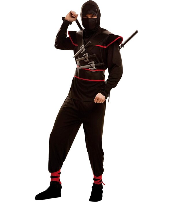 Ninja Asassin Kostuum Volwassenen Zwart Rood