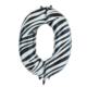 Folieballon Cijfer 0 Zebra (86cm)