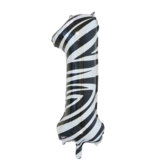 Folieballon Cijfer 1 Zebra (86cm)