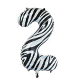 Folieballon Cijfer 2 Zebra (86cm)