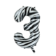 Folieballon Cijfer 3 Zebra (86cm)