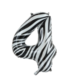 Folieballon Cijfer 4 Zebra (86cm)
