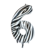 Folieballon Cijfer 6 Zebra (86cm)