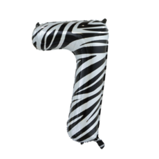 Folieballon Cijfer 7 Zebra (86cm)