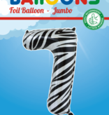 Folieballon Cijfer 7 Zebra (86cm)