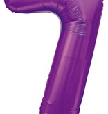Paarse Cijferballon '7' (86cm)