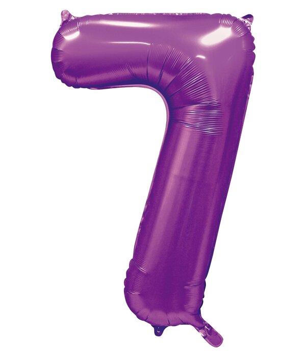 Paarse Cijferballon '7' (86cm)