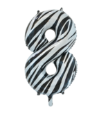 Folieballon Cijfer 8 Zebra (86cm)