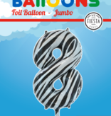 Folieballon Cijfer 8 Zebra (86cm)