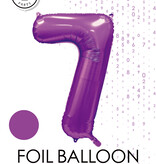 Paarse Cijferballon '7' (86cm)