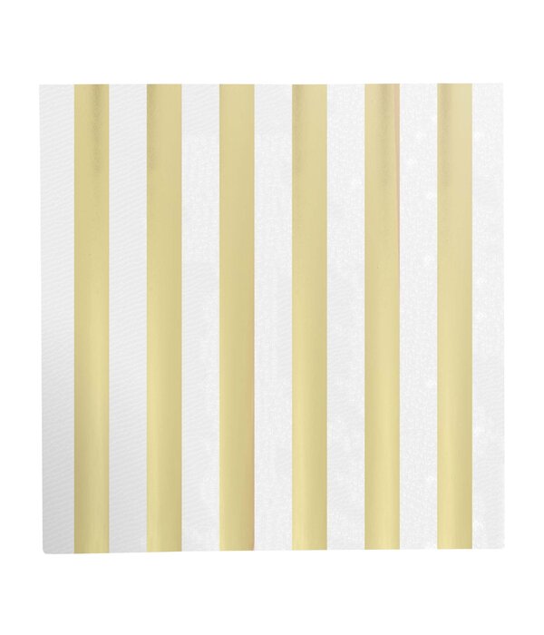 Servetten Goud/Wit Gestreept Chique (20st)