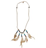 Halsketting Indiaan met Veren Adahy