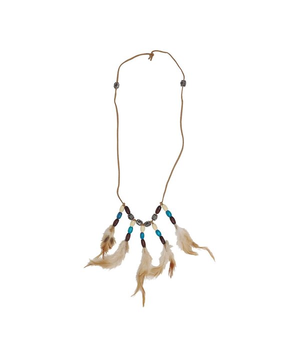 Halsketting Indiaan met Veren Adahy