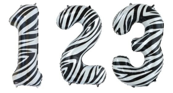 Zebra Cijfer Ballon