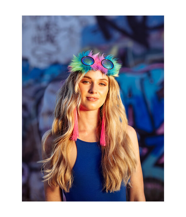 Festival Oorbellen Neon Roze (20cm)