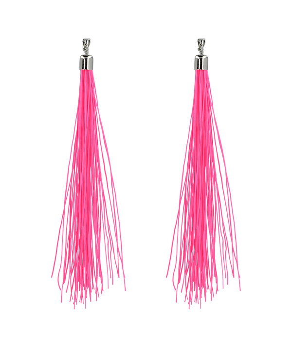 Festival Oorbellen Neon Roze (20cm)