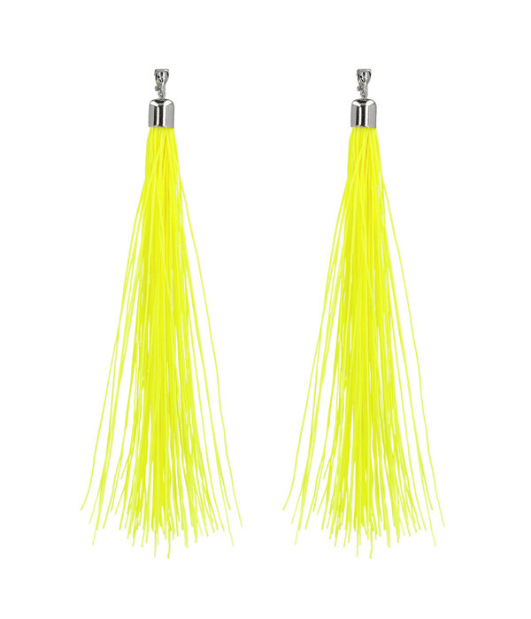 Festival Oorbellen Neon Geel (20cm)