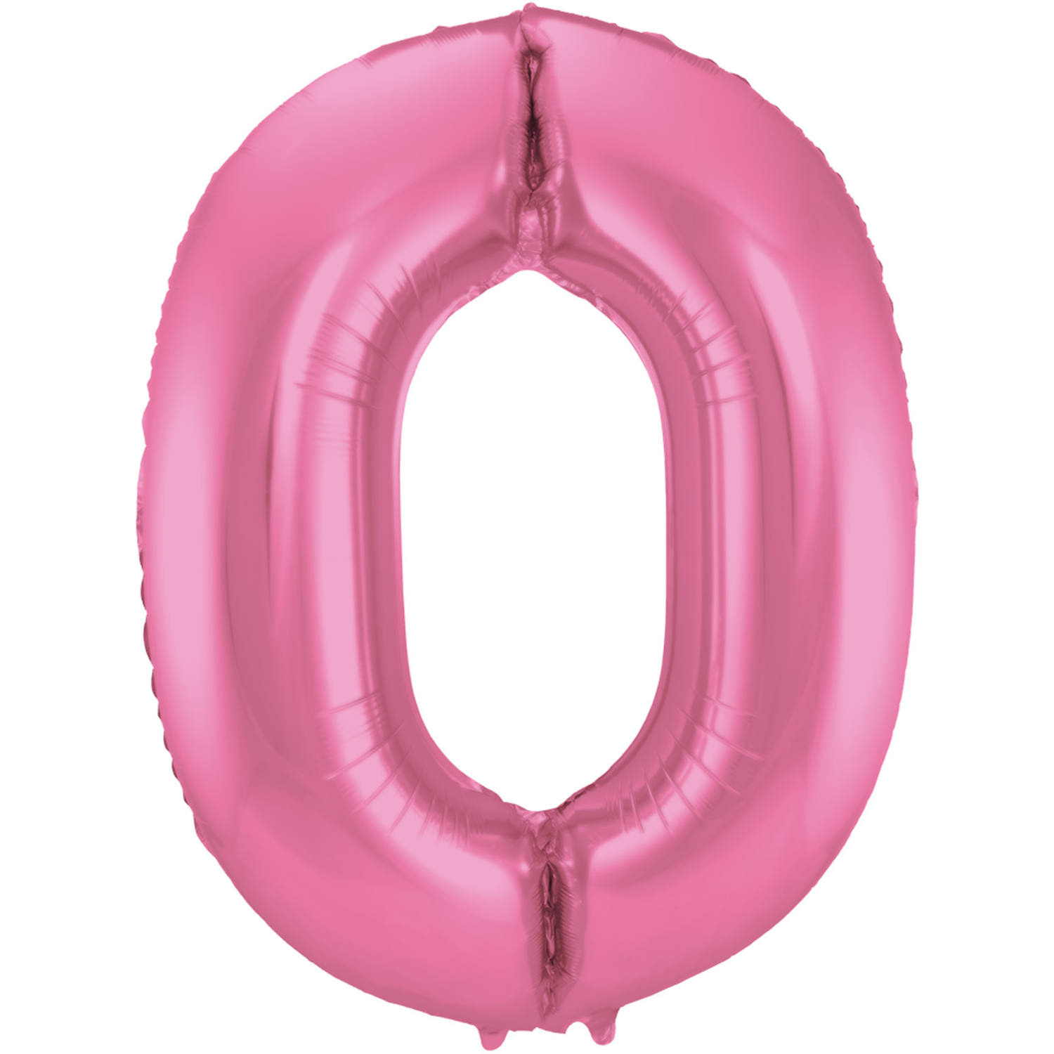 Folieballon Cijfer 0 Metallic Mat Roze (86cm) afbeelding