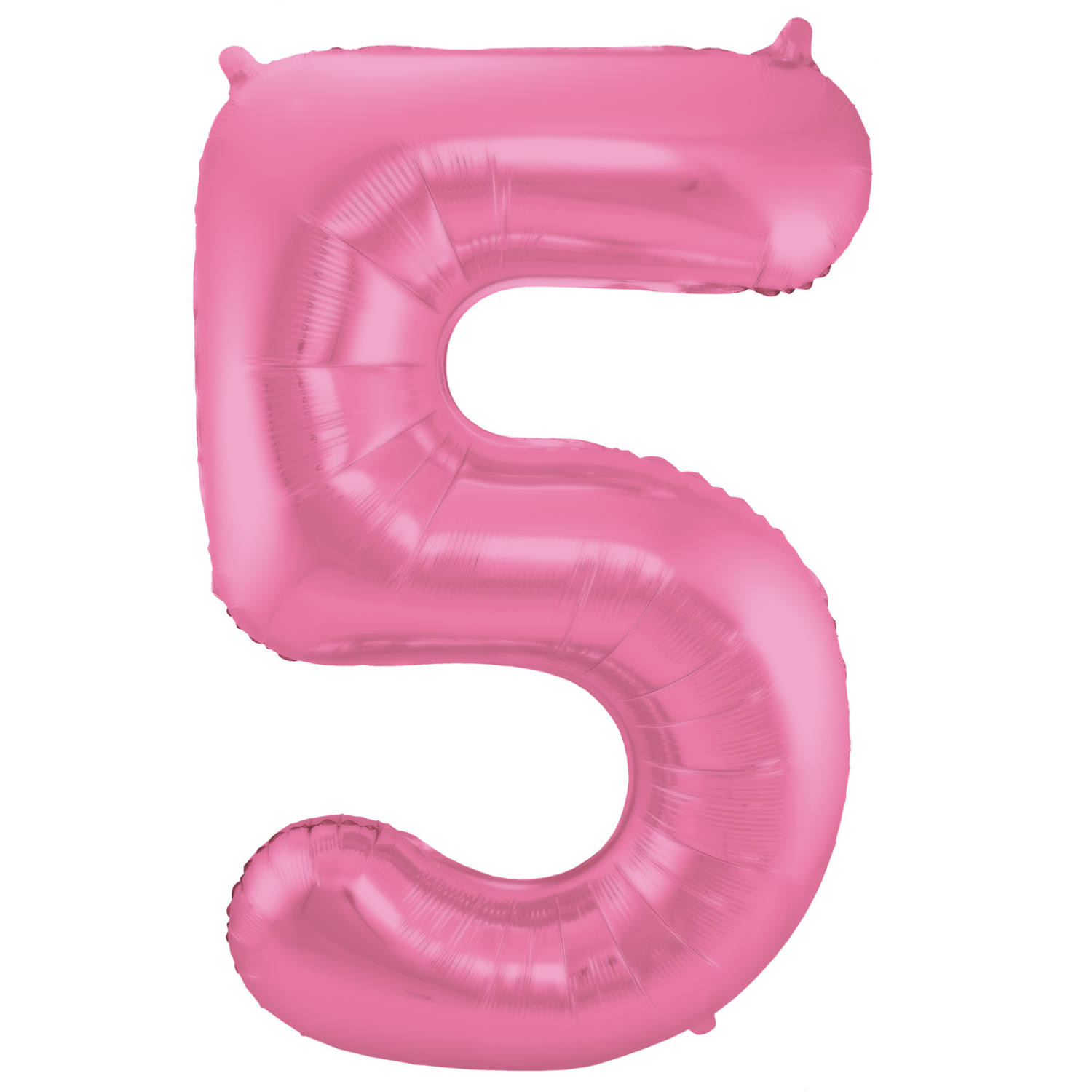 Folieballon Cijfer 5 Metallic Mat Roze (86cm) afbeelding